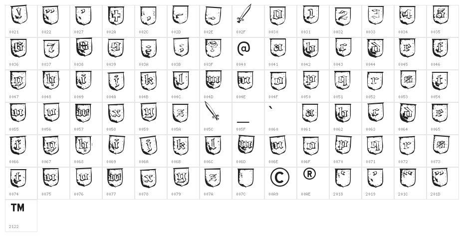 TrollBait-Regular Character Map