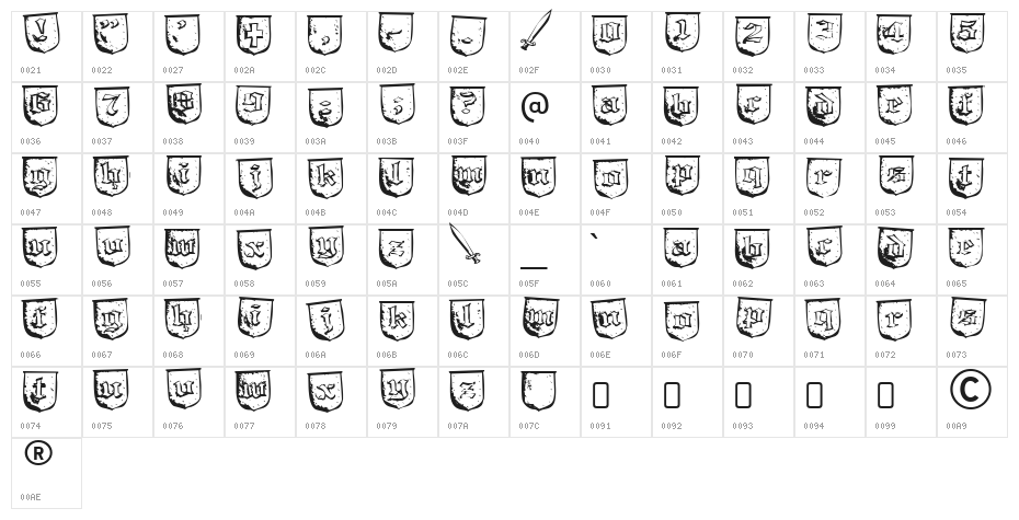 TrollBait-Regular Character Map