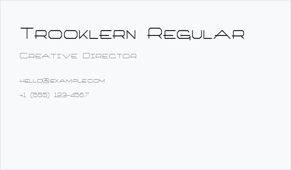 Trooklern Regular Business Card