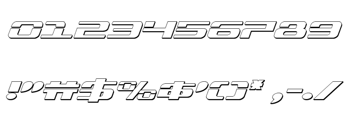 Troopers 3D Expanded Italic Font OTHER CHARS