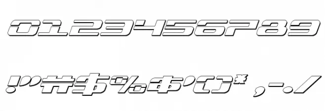 Troopers 3D Expanded Italic Font OTHER CHARS