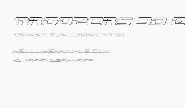 Troopers 3D Expanded Italic Business Card