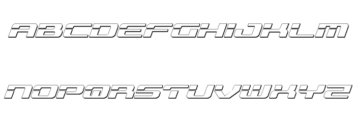 Troopers 3D Expanded Italic Font LOWERCASE