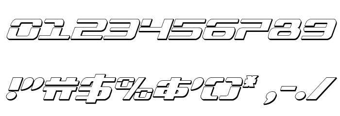 Troopers 3D Italic Font OTHER CHARS