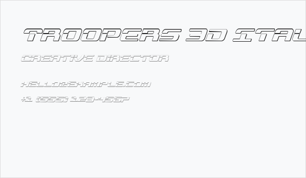 Troopers 3D Italic Business Card