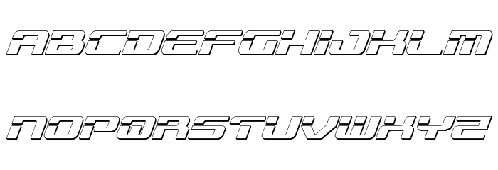 Troopers 3D Italic Font LOWERCASE