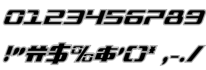 Troopers Academy Condensed Italic Font OTHER CHARS