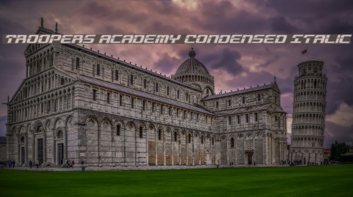 Troopers Academy Condensed Italic Font examples