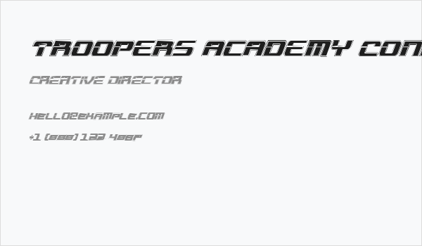 Troopers Academy Condensed Italic Business Card