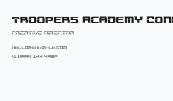 Troopers Academy Condensed Business Card