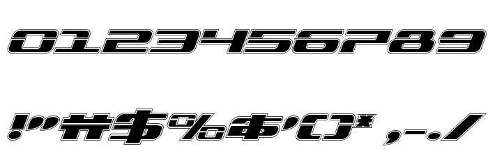 Troopers Academy Expanded Italic Font OTHER CHARS