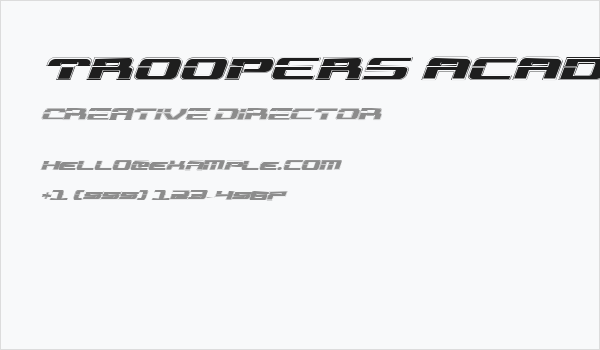 Troopers Academy Expanded Italic Business Card