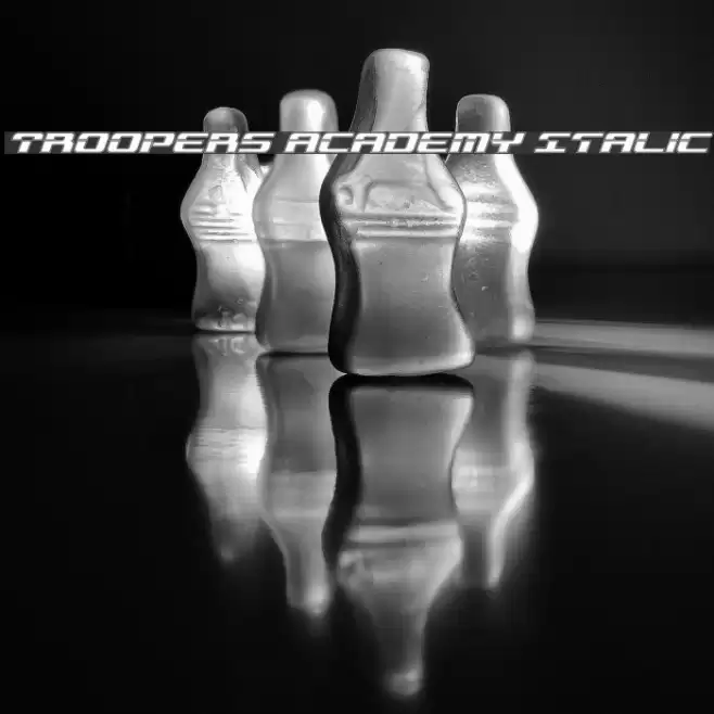 Troopers Academy Italic Font examples