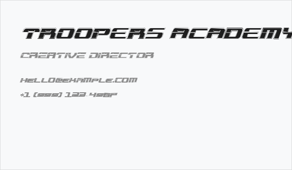 Troopers Academy Italic Business Card