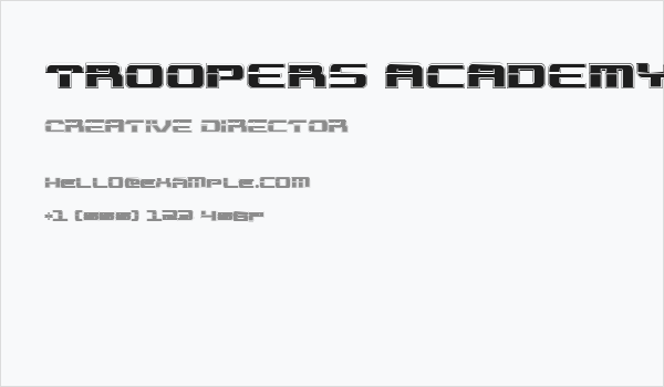 Troopers Academy Regular Business Card