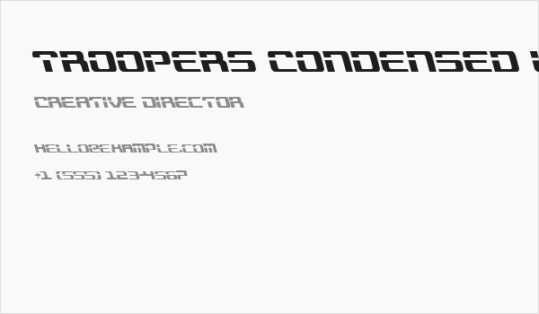 Troopers Condensed Leftalic Business Card