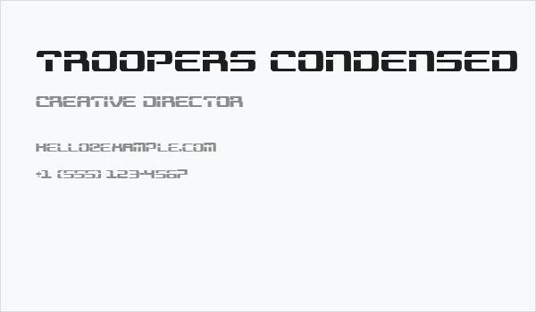 Troopers Condensed Business Card