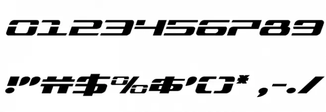 Troopers Expanded Italic Font OTHER CHARS