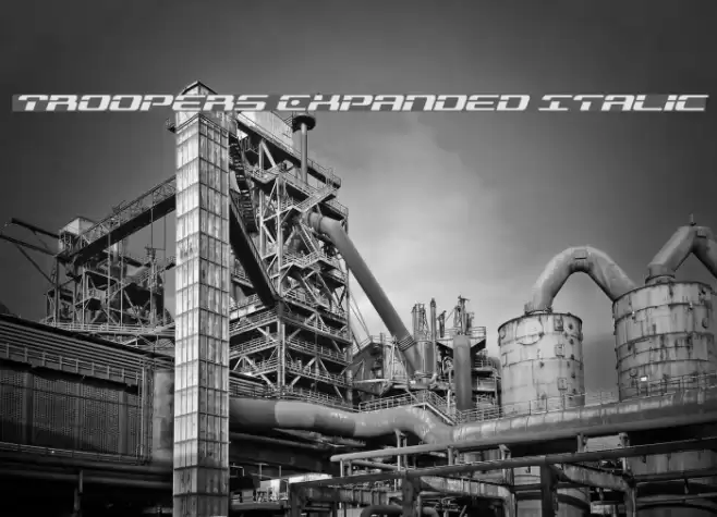 Troopers Expanded Italic Font examples