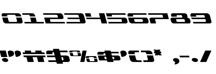 Troopers Expanded Leftalic Font OTHER CHARS