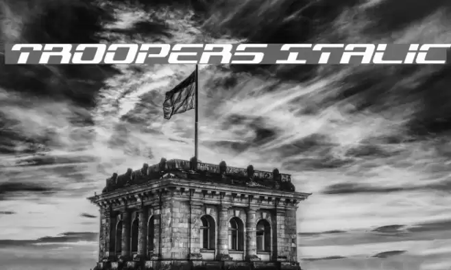 Troopers Italic Font examples