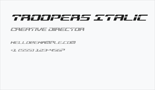 Troopers Italic Business Card