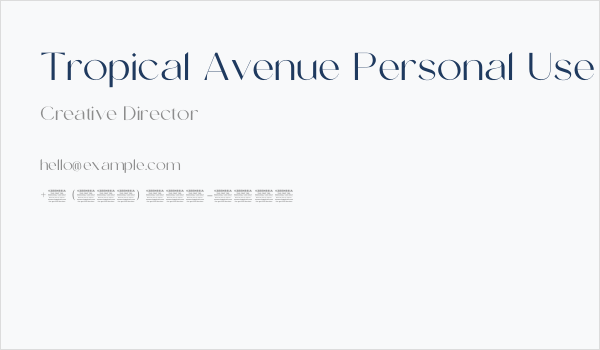 Tropical Avenue Personal Use On Business Card