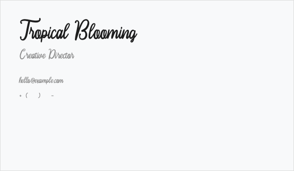 Tropical Blooming Business Card