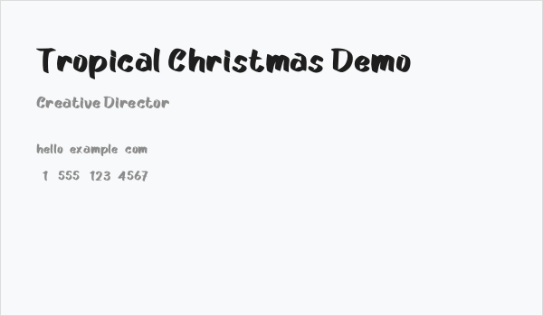 Tropical Christmas Demo Business Card