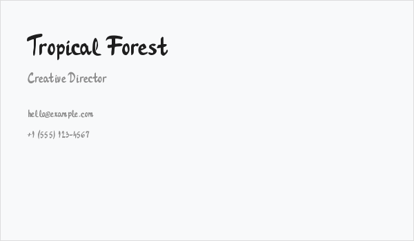 Tropical Forest Business Card