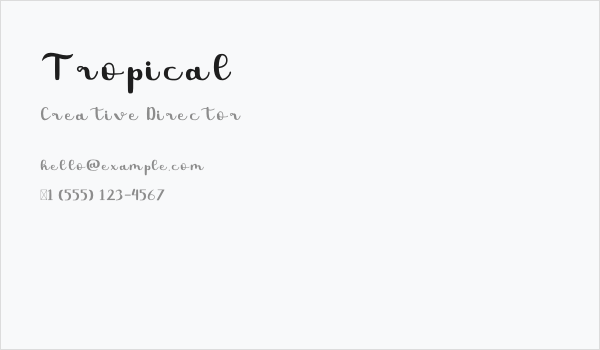 Tropical Business Card