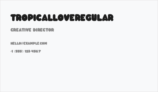 TropicalLoveRegular Business Card