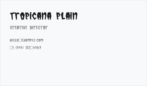 Tropicana Plain Business Card