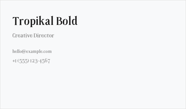 Tropikal Bold Business Card