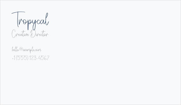Tropycal Business Card
