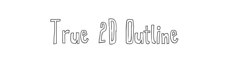 True 2D Outline Font