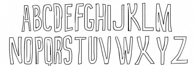 True 2D Outline 字体 大写