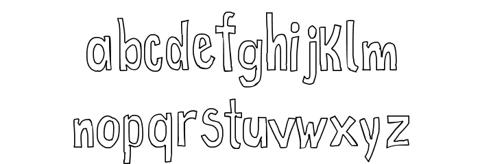 True 2D Outline Font LOWERCASE