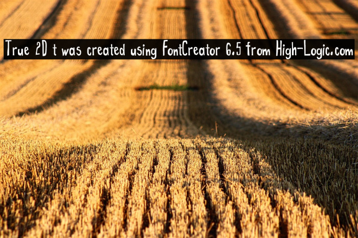 True 2D t was created using FontCreator 6.5 from High-Logic.com Example 2