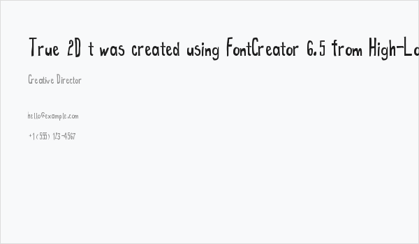 True 2D t was created using FontCreator 6.5 from High-Logic.com Business Card