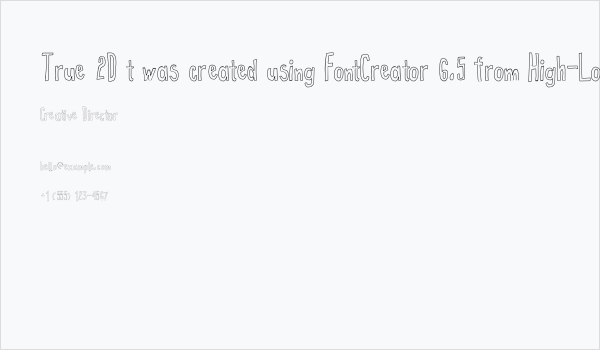 True 2D t was created using FontCreator 6.5 from High-Logic.com Business Card