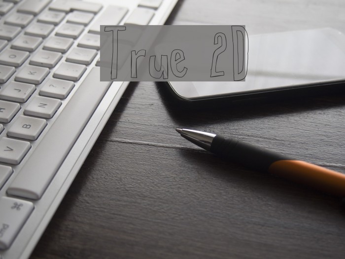 True 2D Font examples