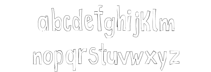 True 2D Font LOWERCASE