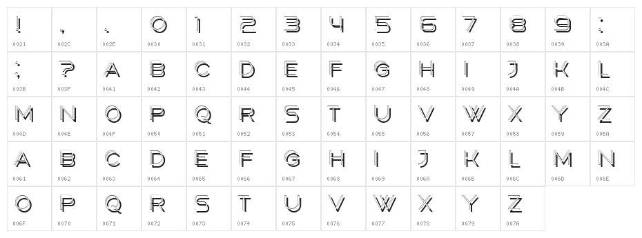 True Artisans Regular Character Map