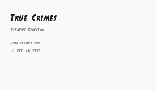 True Crimes Business Card