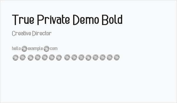 True Private Demo Bold Business Card