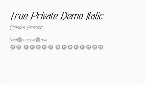 True Private Demo Italic Business Card