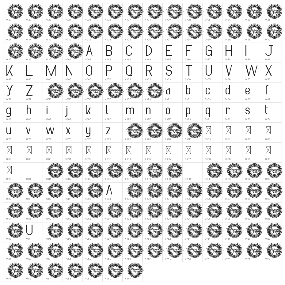 True Private Demo Character Map