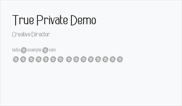 True Private Demo Business Card