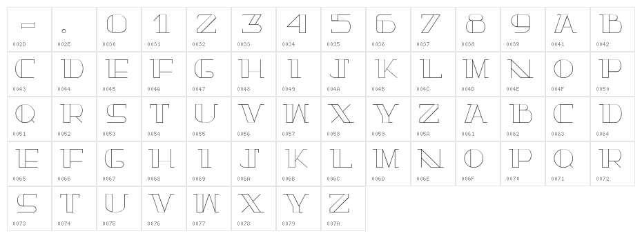 TrueLove Character Map